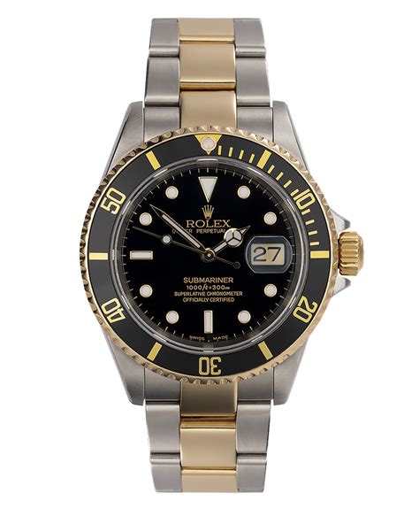rolex submariner date 16613 gold black